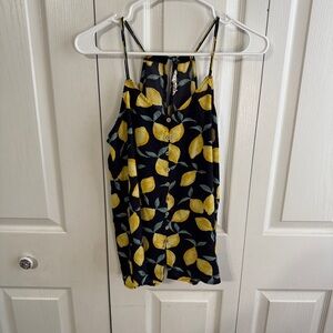 Pink Rose lemon graphic print tank top size medium